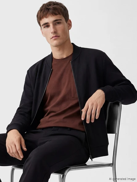 LCW Vision Antrasit Dik Yaka Erkek Fermuarlı Sweatshirt ürün görseli 1