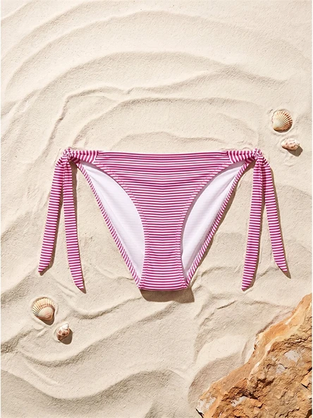 LCW DREAM Pembe Çizgili Kadın Bikini Alt ürün görseli 1