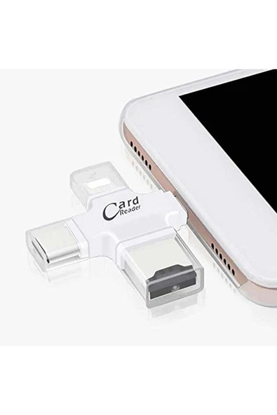 Bastore Lightning Type C 3.1 Micro Usb Tf Kart Okuyucu iPhone Otg Çevirici Dönüştürücü Adaptör ürün görseli 1