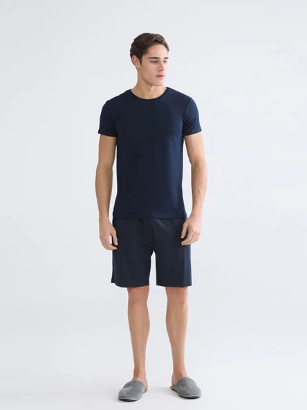 LC WAIKIKI Lacivert Standart Kalıp Erkek Pijama Alt Şort ürün görseli 1