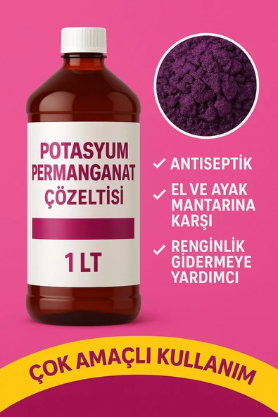 özgürce Potasyum Permanganat Çözeltisi 1000 mL – Temizlik ve Hijyen İçin ürün görseli 1