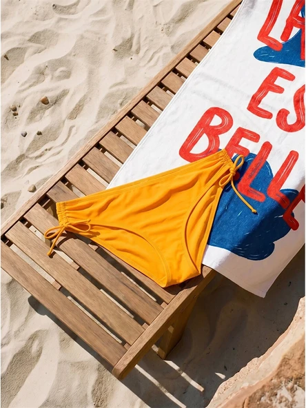 LCW DREAM Sarı Düz Bağlama Detaylı Kadın Bikini Alt ürün görseli 1