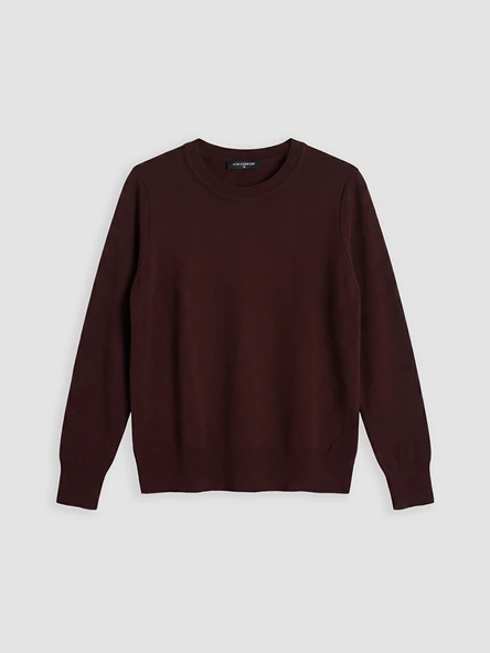 LCW Comfort Bordo Bisiklet Yaka Kadın Triko Kazak ürün görseli 1