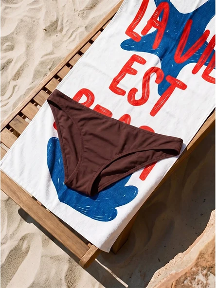 LCW DREAM Kahverengi UV Korumalı Kadın Düz Bikini Alt ürün görseli 1
