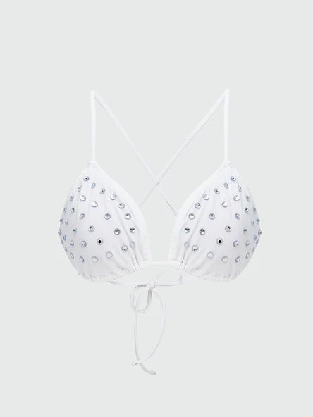 LCW DREAM Ekru Parlak Taşlı Kadın Bikini Üst ürün görseli 1