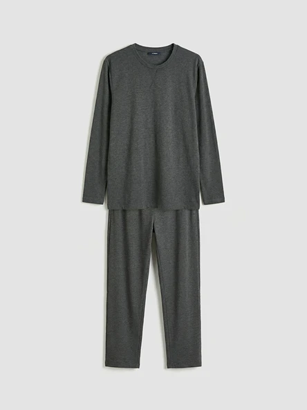 LCW Limitless Gri Kolay Giyilebilir Çıtçıtlı Erkek Pijama Takımı ürün görseli 1
