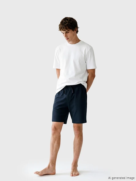 LC WAIKIKI Lacivert Standart Kalıp Erkek Pijama Alt Şort ürün görseli 1