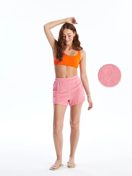 LCW DREAM Pembe Kadın Beli Lastikli Düz Plaj Şortu ürün görseli 1