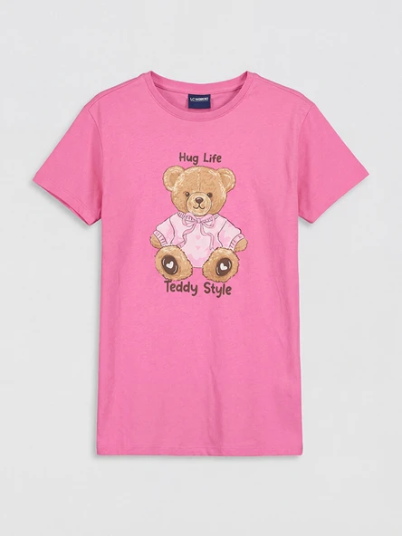LCW Kids Pembe Ayı Teddy Baskılı Kız Çocuk Gecelik ürün görseli 1