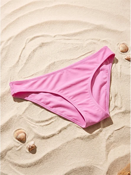 LCW DREAM Pembe Düz Raşel Kumaş Kadın Bikini Alt ürün görseli 1