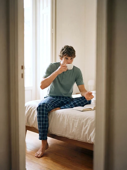 LC WAIKIKI Lacivert Standart Kalıp Erkek Pijama Takımı ürün görseli 1