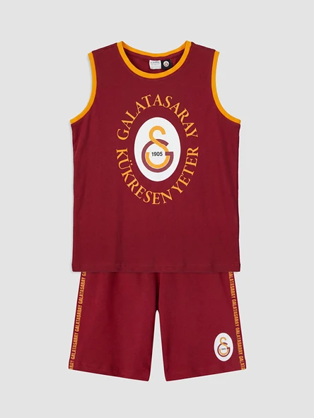 LCW Kids Kırmızı Galatasaray Baskılı Erkek Çocuk Şortlu Pijama Takımı ürün görseli 1