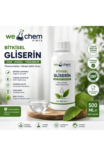 WE CHEM DOĞAL GIDA KALİTE BİTKİSEL GLİSERİN 500mL ürün görseli 1