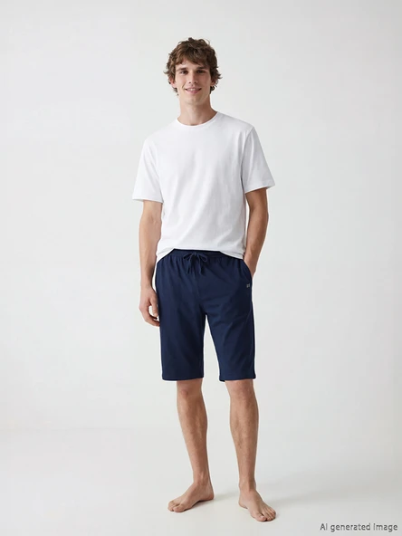LC WAIKIKI Lacivert Standart Kalıp Erkek Pijama Alt Şort ürün görseli 1