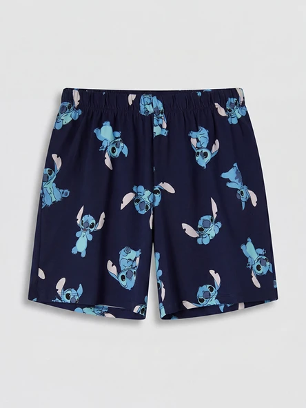 LCW Young Lacivert Stitch Baskılı %100 Pamuklu Kadın Pijama Altı ürün görseli 1