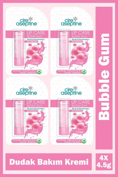 Cire Aseptine Bubble Gum Dudak Bakım Kremi 4,5 gr 4 Adet ürün görseli 1
