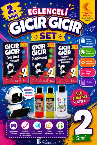 2.Sınıftan 3.Sınıflara Geçenler İçin Eğlenceli Yaz Tatili Tekrar Seti -2 (Slime Set Hediyeli) ürün görseli 1