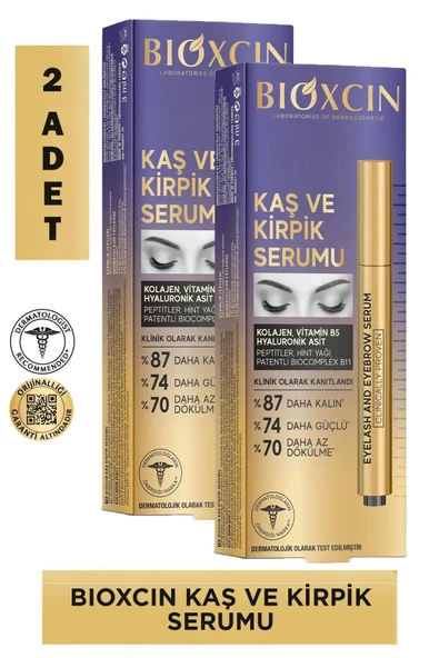 Bioxcin Kolajen ve Hyaluronik Asit İçerikli Kaş ve Kirpik Serumu 3 ml 2 Adet ürün görseli 1