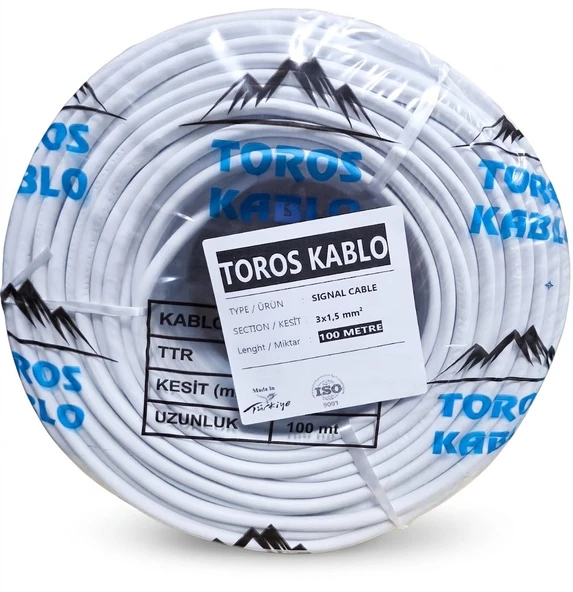 Toros Kablo Ttr 3X1.5mm Cca Kablo H05 W-f BEYAZ 100 Metre ürün görseli 1