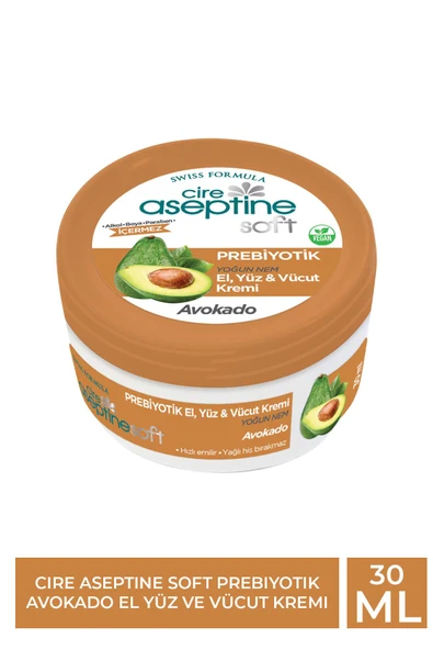 Cire Aseptine Soft Prebiyotik Avokado El Yüz ve Vücut Kremi 30 ml ürün görseli 1