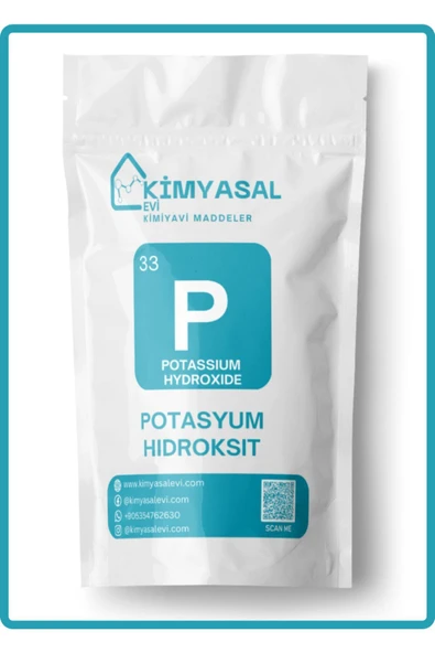 KİMYASAL EVİ KİMİYAVİ MADDELER Potasyum Hidroksit (POTAS KOSTİK)-potassium Hydroxide Hammadde 1000g ürün görseli 1