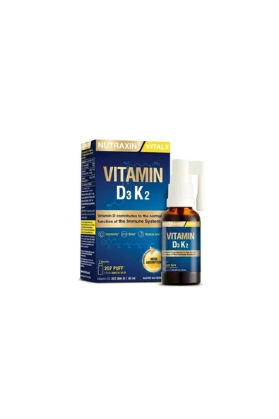 Nutraxin Vitamin D3K2 Sprey 30 ml ürün görseli 1