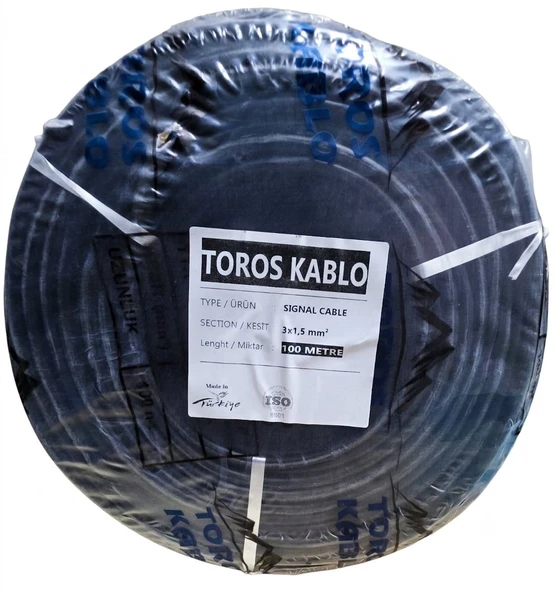 Toros Kablo Ttr 3 X 1.5mm Cca Kablo H05 W-f Siyah 100 Metre ürün görseli 1