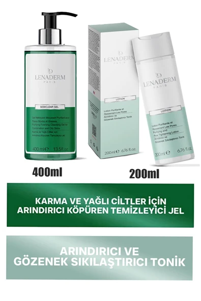 Lenaderm Lotion 200 ml+Lenaderm Sebiclear Gel 400 ml ürün görseli 1