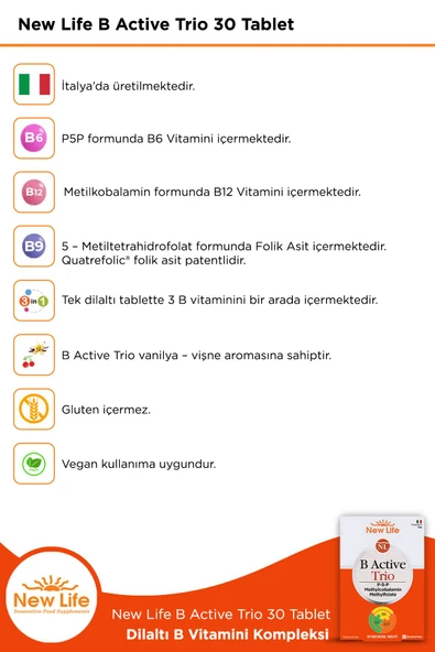 New Life B Active Trio 30 Tablet 2 Adet - Resim 3