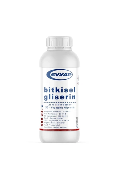 Evyap Bitkisel Gliserin | %99.7 Saflık | Gıda Tipi Yenilebilir 500 ml ürün görseli 1