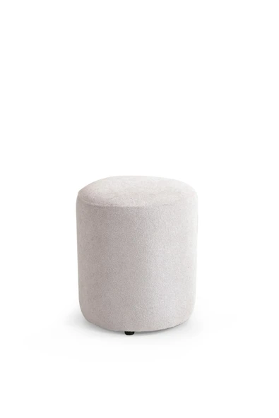 Elissa Home Puffy Tedy Kumaş Açık Gri Makyaj Pufu Puf Sandalye Ayak Uzatma Pufu 38 x 43 ürün görseli 1