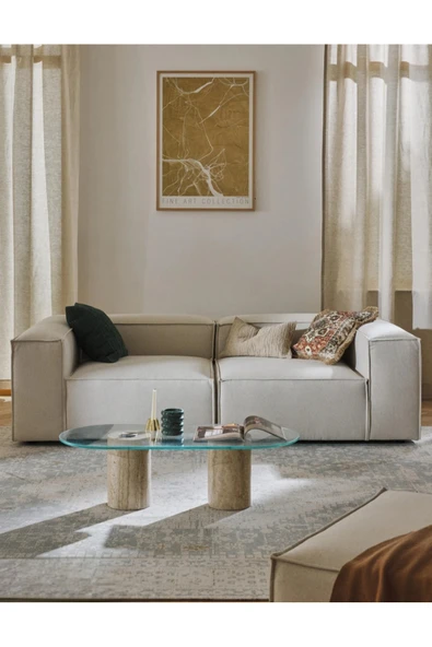 Elissa Home Soft Kanepe Modüler İkili Modül Koltuk , Keten , Kırık Beyaz 210 cm ürün görseli 1
