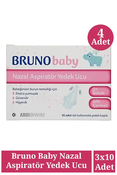 Bruno Baby Nazal Aspiratör Yedek Ucu 10'lu 4 Adet ürün görseli 1