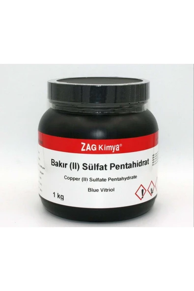 ZAG KİMYA BAKIR SÜLFAT PENTAHİDRAT(GÖZ TAŞI)%98 CHEM PURE - 1 KG ürün görseli 1