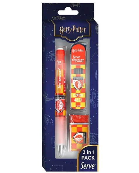 Serve Deep Damalı Harry Potter Gryffindor Mekanik Versatil 0.7 3 Lü Set ürün görseli 1