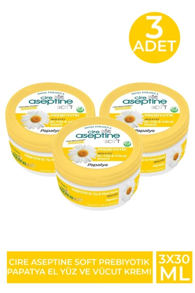 Cire Aseptine Soft Prebiyotik Papatya El Yüz ve Vücut Kremi 30 ml 3 Adet ürün görseli 1