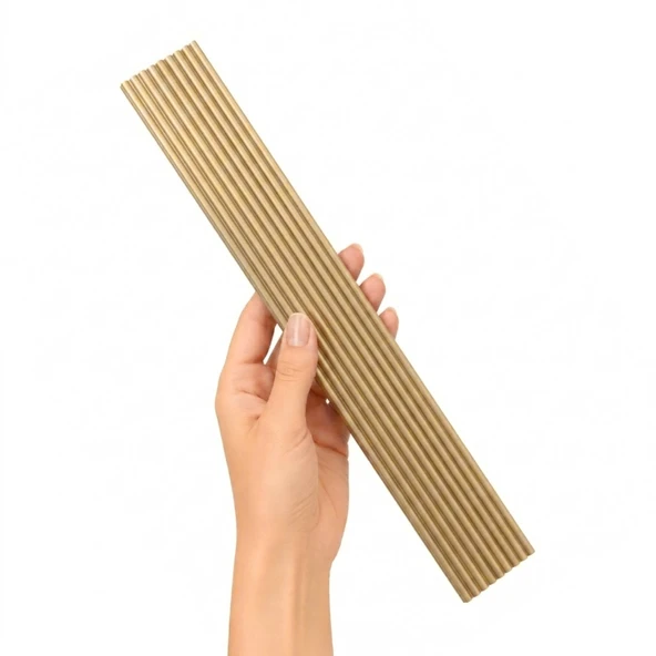 Özen (1 Adet) 320 mm Mat Sarı Çizgili Metal Mobilya Dolap Çekmece Kulp 32 cm Dolap Mobilya Kulbu ürün görseli 1