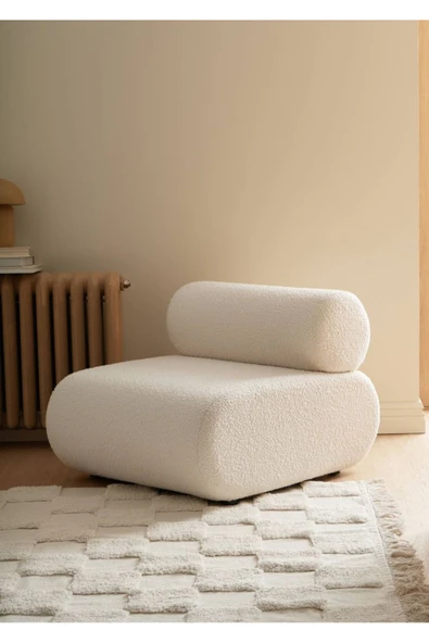 Elissa Home Luna Berjer , Teddy , Beyaz , Tekli Koltuk , Ofis , Cafe , Ev 90 x 60 ürün görseli 1