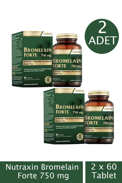 Nutraxin Bromelain Forte 60 Tablet 2 ADET ürün görseli 1
