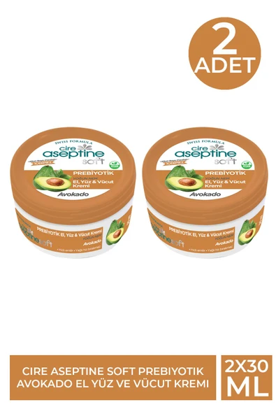 Cire Aseptine Soft Prebiyotik Avokado El Yüz ve Vücut Kremi 30 ml 2 Adet ürün görseli 1