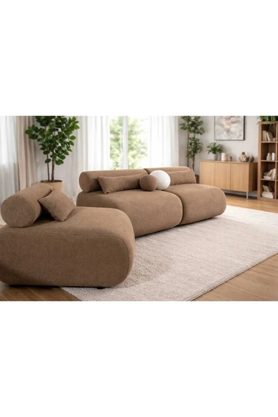 Elissa Home LUNA KOLTUK TAKIMI 3+1 , COCO KUMAŞ 180 x 60 ürün görseli 1