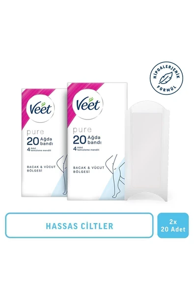 Veet Tüy Dökücü Sir Ağda Bandı Süper Fırsat 20'li 2 Adet ürün görseli 1