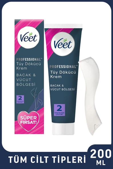 Veet Professional Tüy Dökücü Krem Tüm Cilt Tipleri İçin 200 ml ürün görseli 1