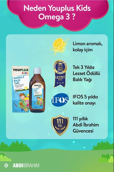 Youplus Kids Omega-3 150 ml 3 Adet - Resim 2