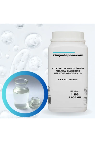 Kimya Depom Gliserin Bitkisel %99, Farma, Gıda Tipi (USP) 1 Kg. ürün görseli 1