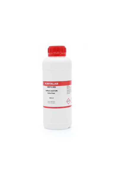 KimyaLab Sülfürik Asit %98 Saf - Sulfuric Acid Extra Pure H2so4 - 1 Litre = 1.84 Kg Net ürün görseli 1