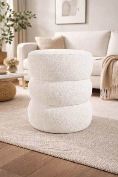 Elissa Home BUKLE PUF COCO KUMAŞ BOUM PUF 40 x 45 ürün görseli 1