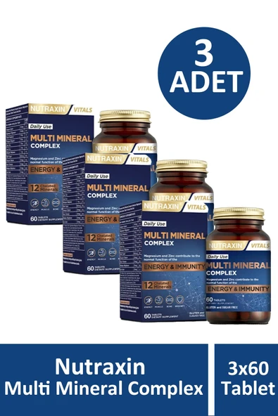 Nutraxin Multi Mineral Complex 60 Tablet 3 Adet ürün görseli 1