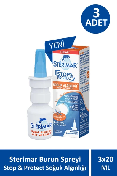 Sterimar Burun Spreyi Stop & Protect Soğuk Algınlığı 20 ml 3 Adet ürün görseli 1