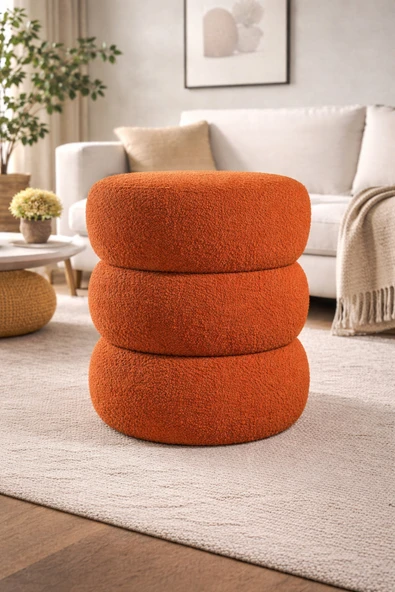Elissa Home BUKLE PUF COCO KUMAŞ BOUM PUF-TABA RENGİ 40 x 45 ürün görseli 1